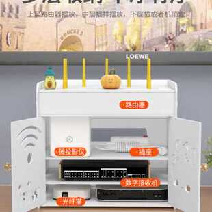 无线网收纳盒路由器置物架落地机顶盒电视柜桌面盒子架子wifi壁挂