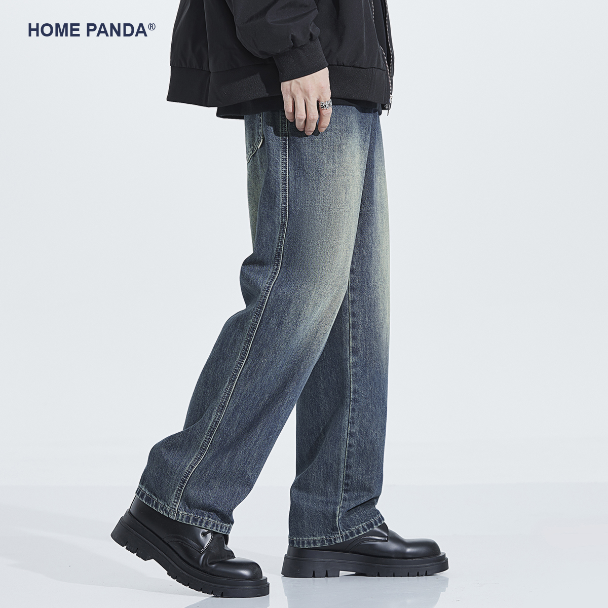 cleanfit美式复古宽松牛仔裤男