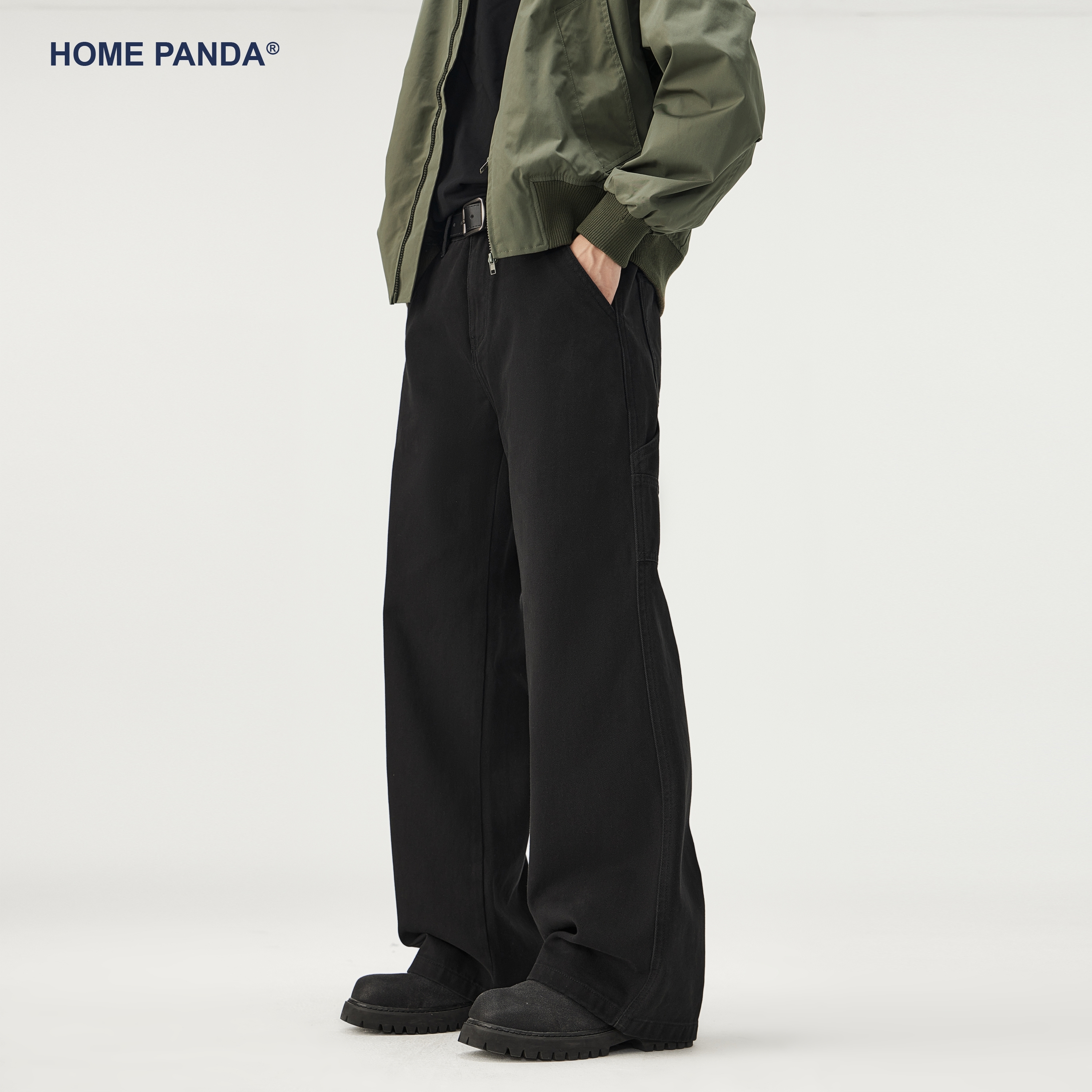 HomePanda纯棉伐木工装牛仔裤男