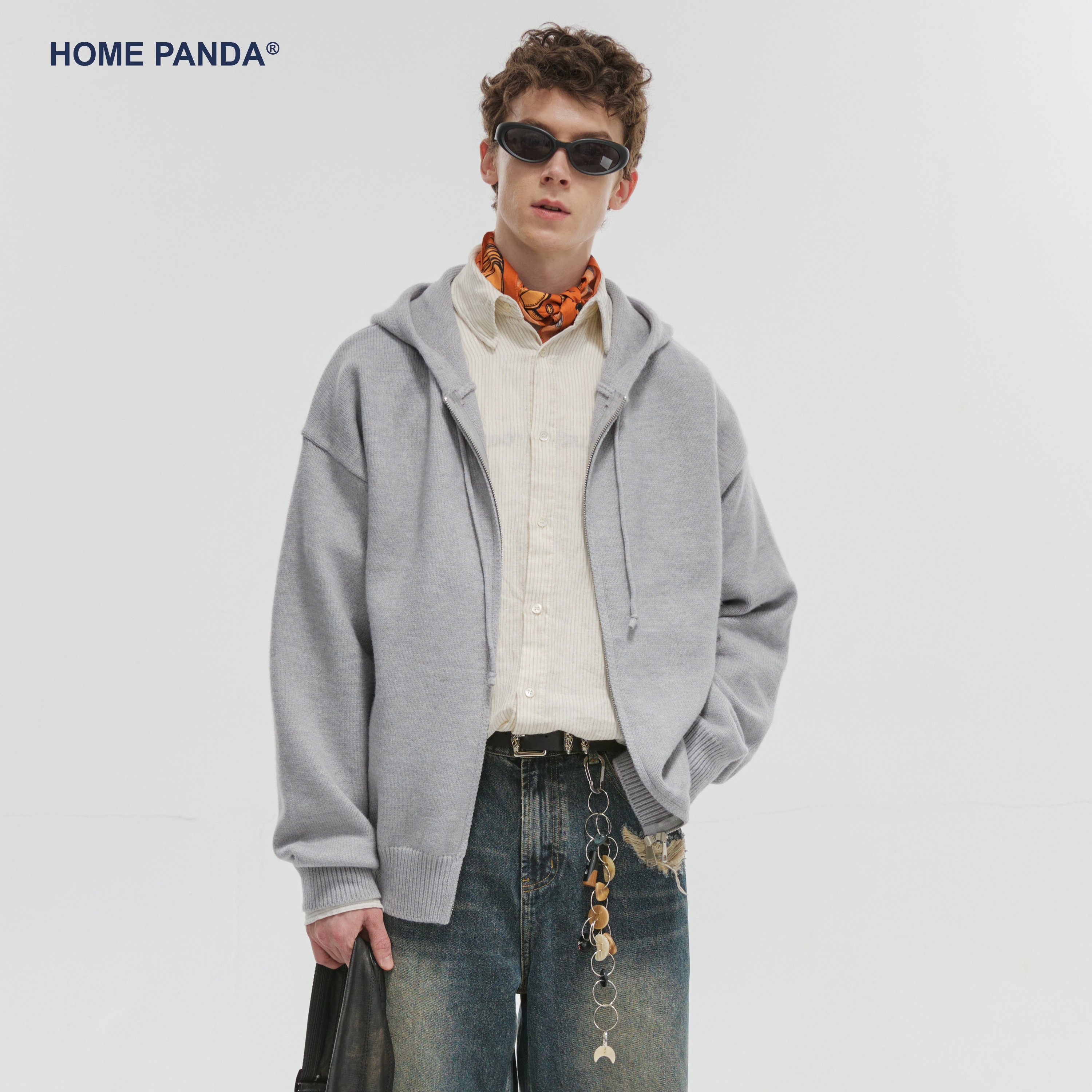 HomePanda重磅连帽开衫毛衣外套