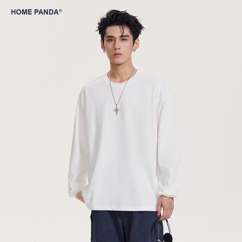 HomePanda重磅纯棉圆领长袖T恤