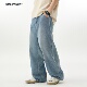 cleanfit阔腿垂感拖地裤 美式 男春季 HomePanda宽松直筒浅色牛仔裤