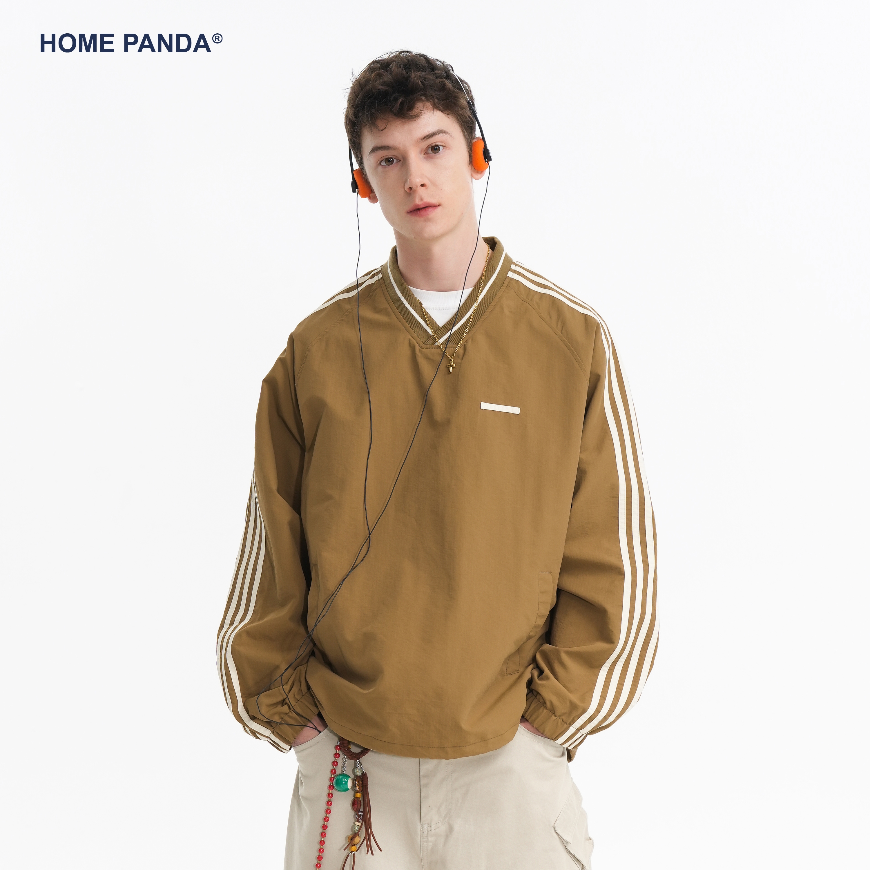 HomePanda美式复古套头卫衣男