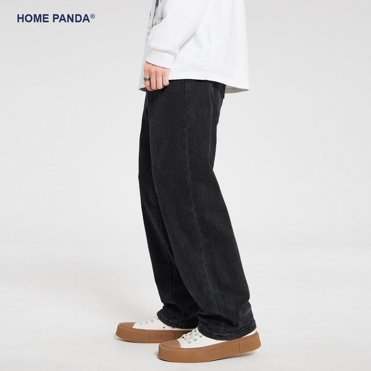 【高卿尘同款】美式黑色牛仔裤男