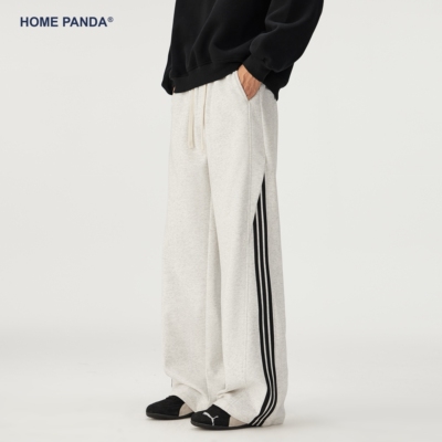HomePanda条纹运动休闲卫裤男