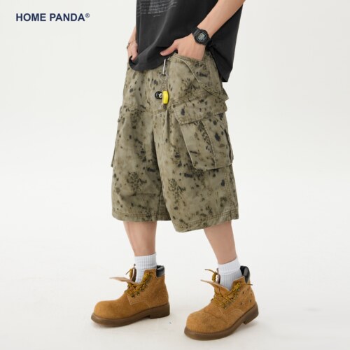 HomePanda豹纹直筒短裤男