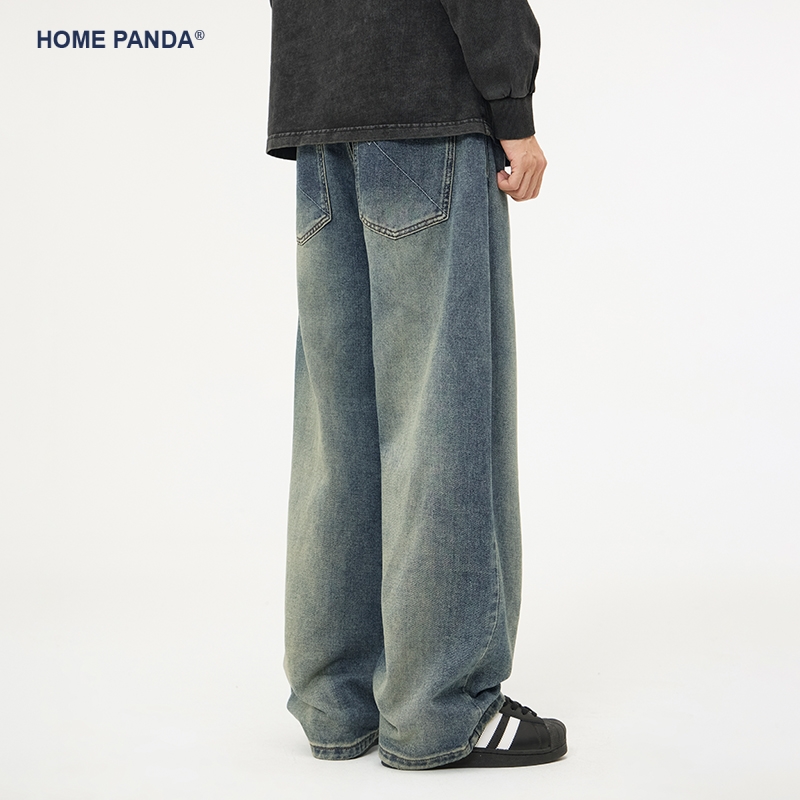 HomePanda美式复古高街牛仔裤男