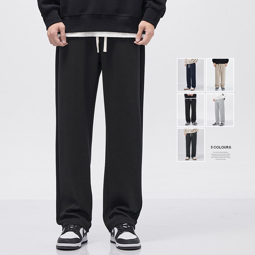 HomePanda宽松直筒休闲卫裤男