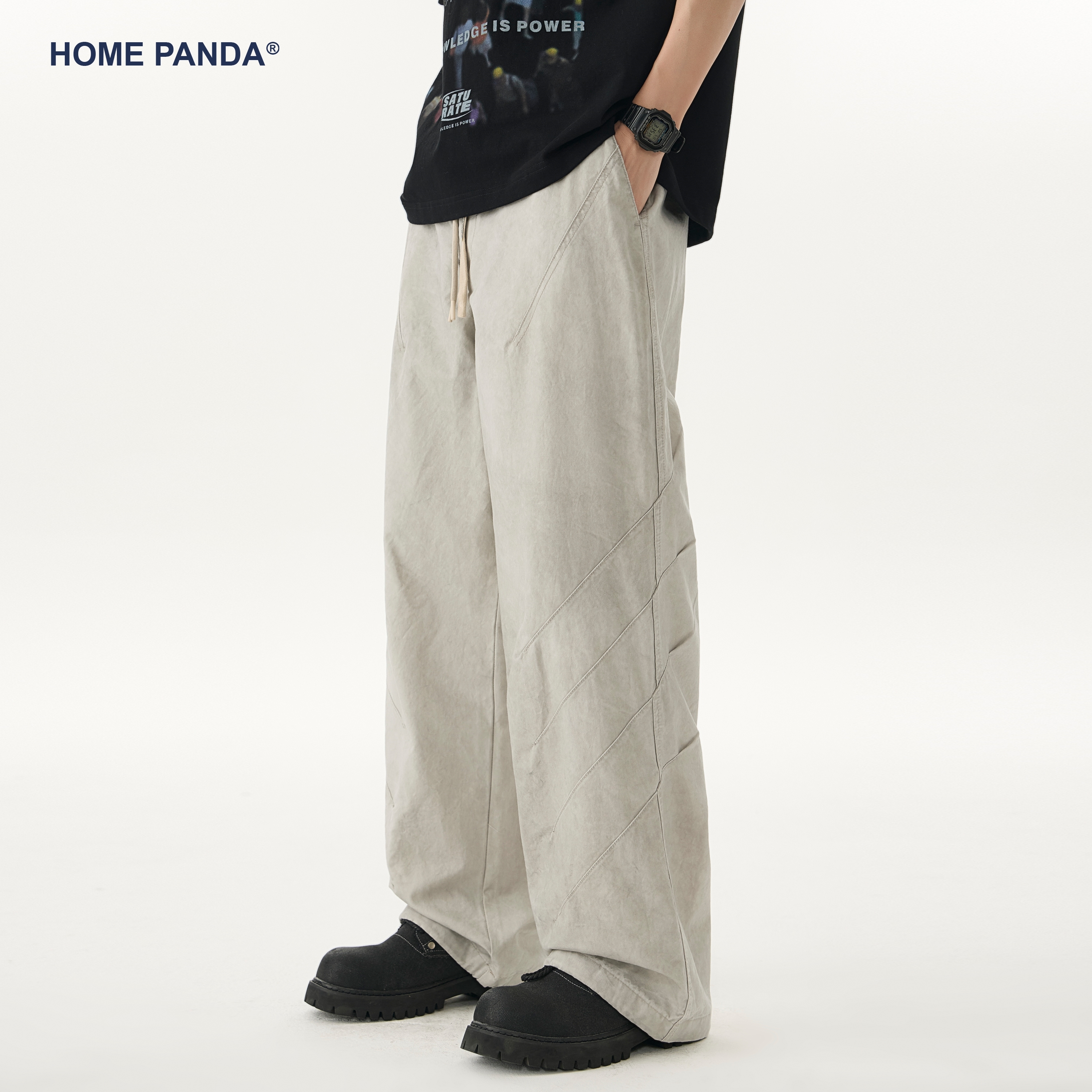 HomePanda美式复古休闲裤男