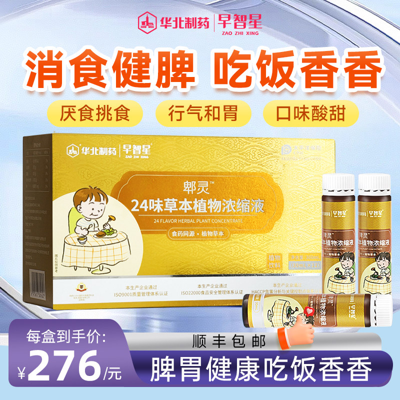 早智星24味俾灵中草药草本植物儿童口服液成人脾胃调理华北制药
