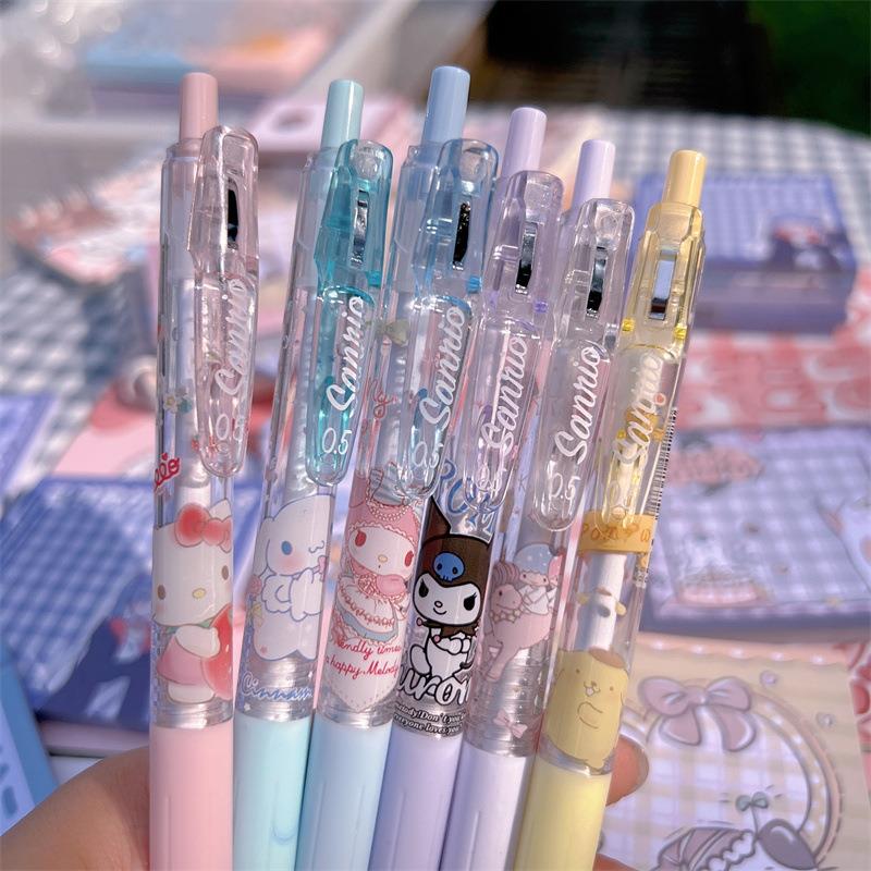 笔风按动笔三丽鸥可爱限定款高品质中性笔少女心学生黑笔
