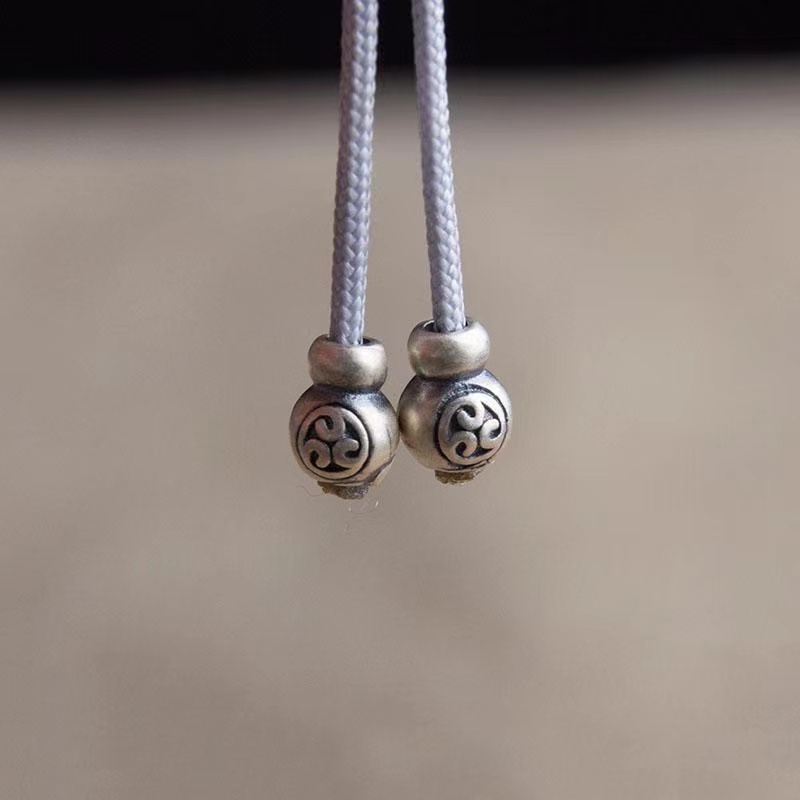 S925纯银葫芦弟子珠福禄小隔珠可做佛塔百搭文玩葫芦散珠配珠配件