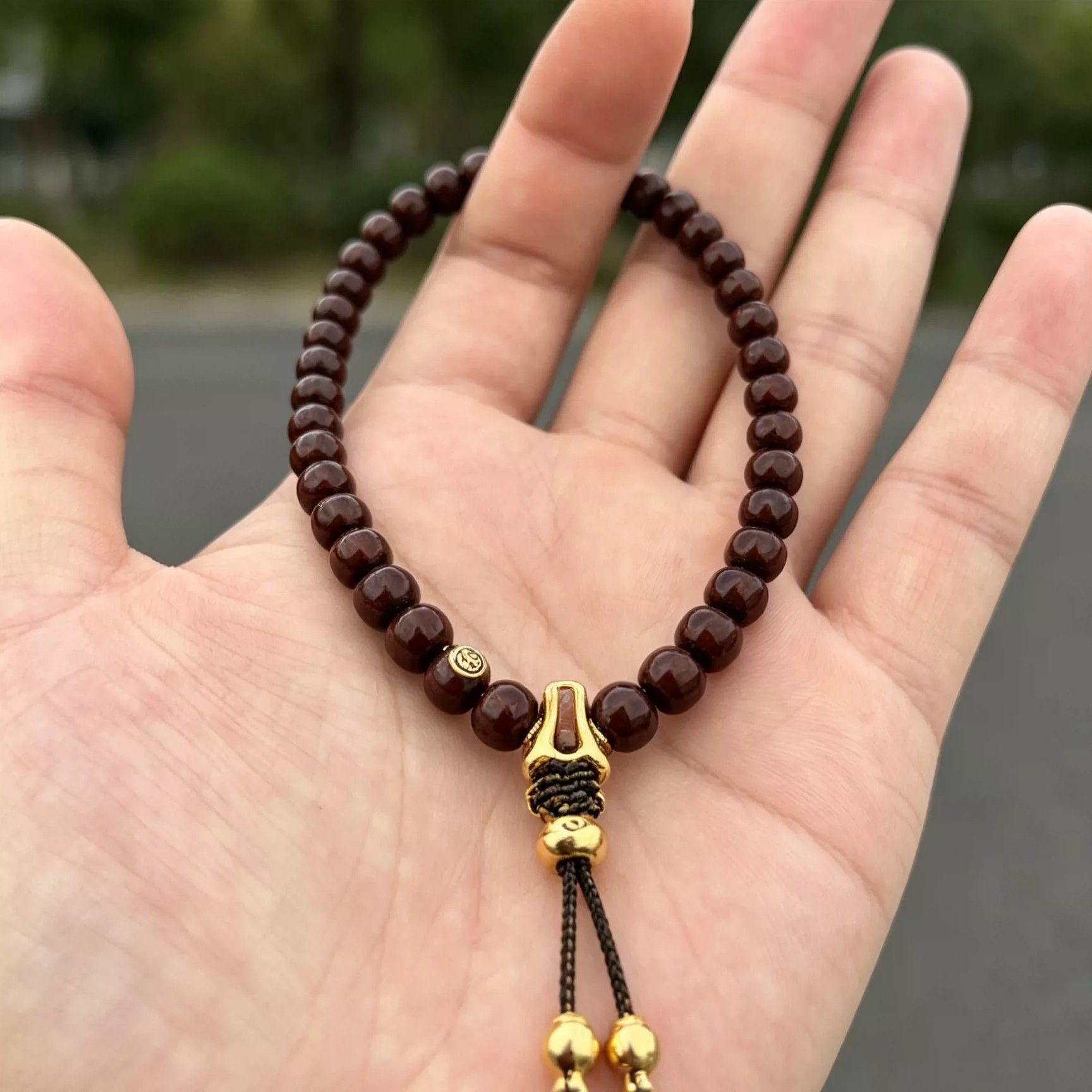 金色极简元宝小马镫三通背云弟子珠套装diy佛手文玩手串侧挂配饰