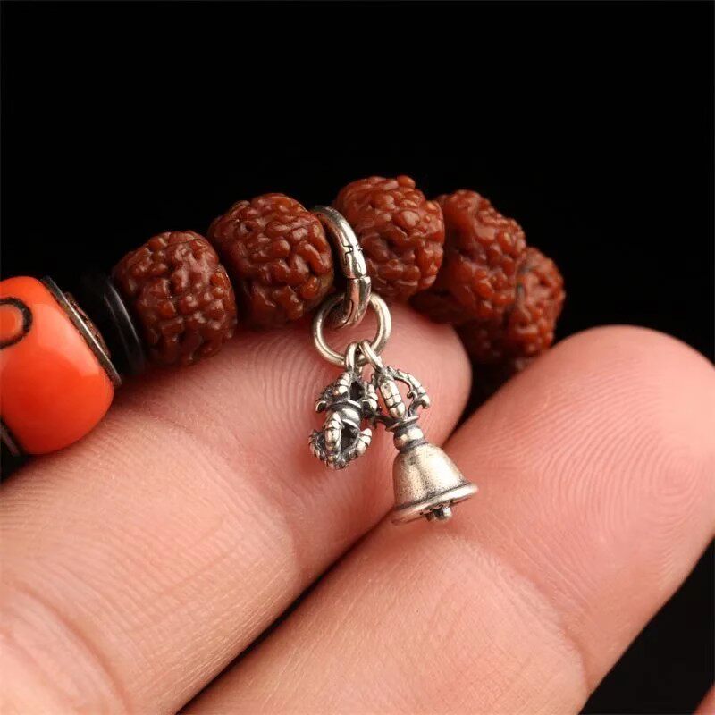 藏式文玩佛珠手串饰品侧挂金刚铃杵配件diy金刚星月百香配饰