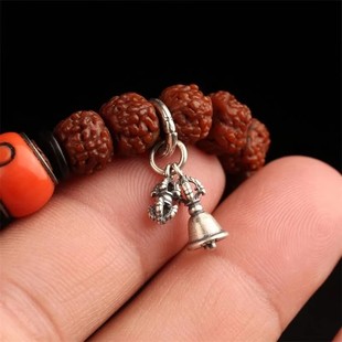 藏式文玩佛珠手串饰品侧挂纯银金刚铃杵配件diy金刚星月百香配饰