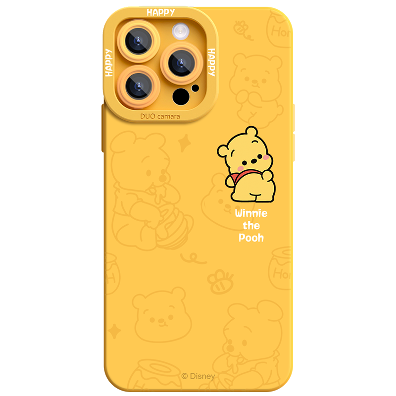 迪士尼适用iphone15pro手机壳16简约17苹果15proMax黄色14全包air防摔13高级感2025新款12硅