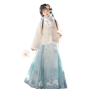茉花语原创明制汉服女2024新款冬季改良加厚日常中国风马面裙古装