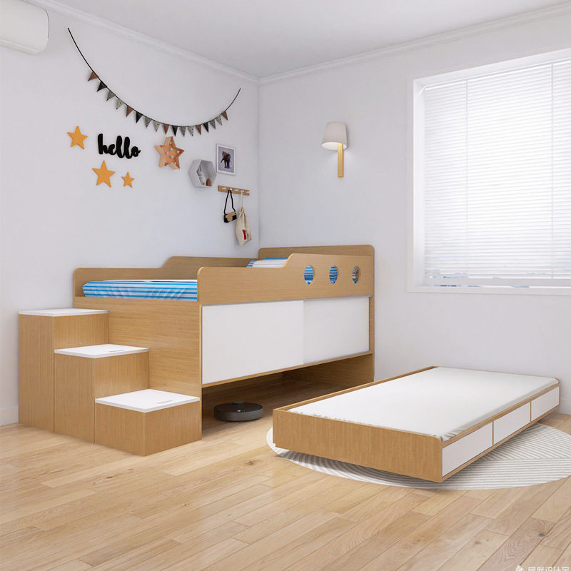 儿童半高床带储物空间双层上下床柜一体子母床带拖拉床抽拉小户型,电子元器件市场,电线扎带/束线带,淘宝优惠券,粉丝福利购,淘宝优惠卷
