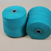 厂家直销 10支12支孔雀蓝气流纺涤棉纱单股纱线 现货供应