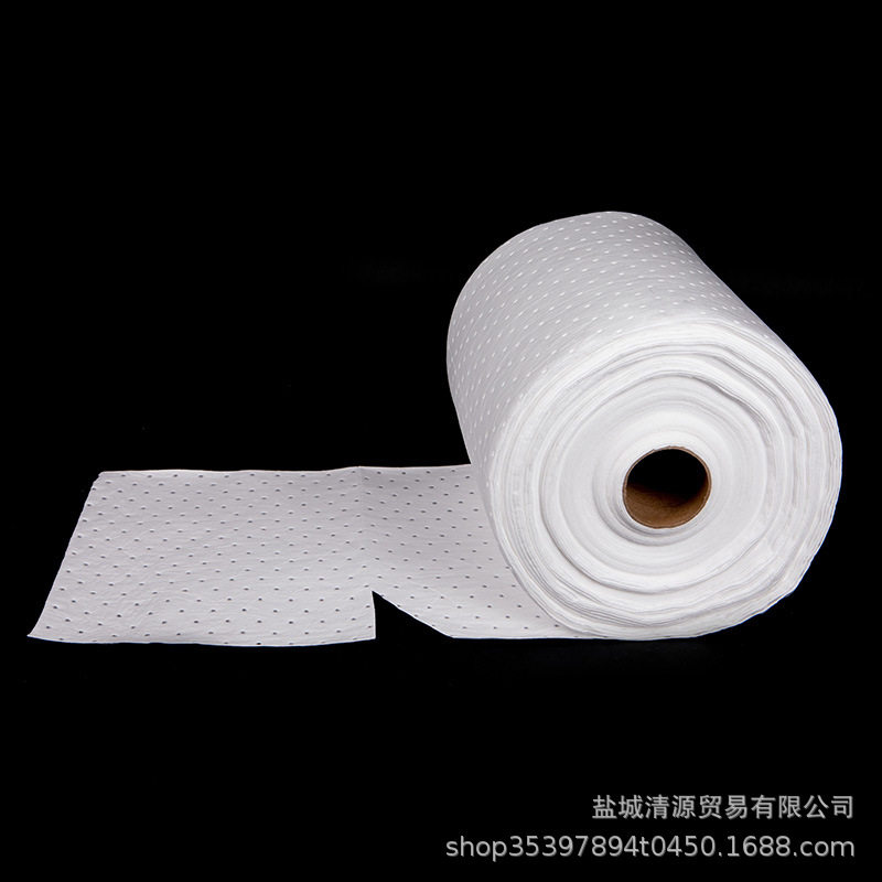 厂家直销工业吸油棉 白色压点吸油卷 40cm*50m*2mm车间吸油吸附强