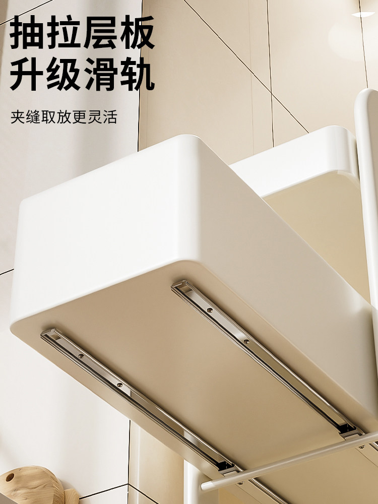 2026厨房门后夹缝置物架冰箱侧边极窄缝抽拉篮缝隙收纳柜卫生间小