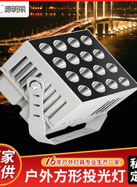 厂家直供新款led方形投光灯80W户外防水射程远一束光投射工程使用