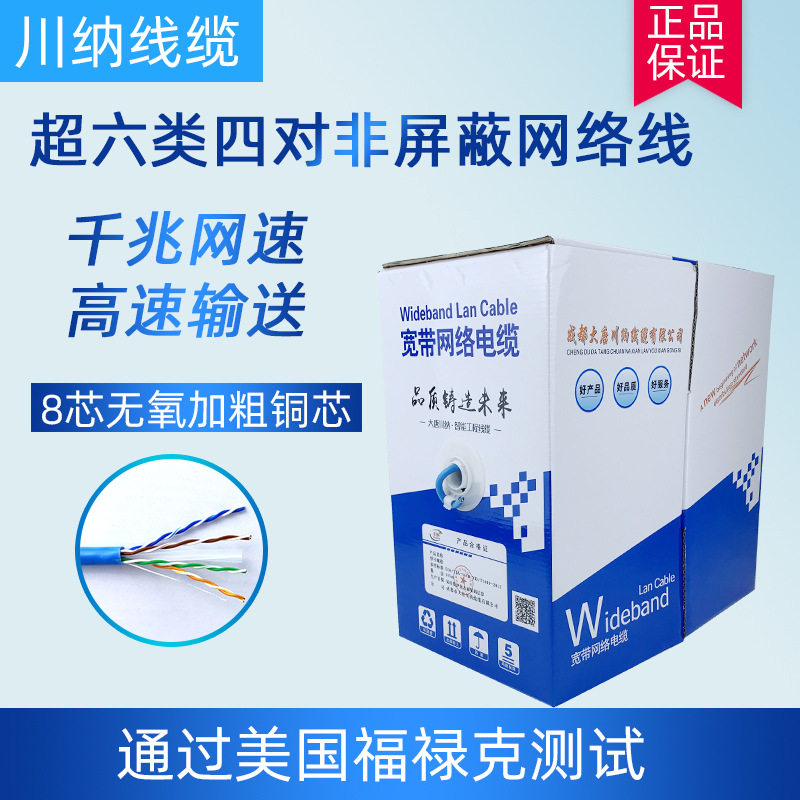 大唐川纳cat6e超六类电脑网线双绞线无氧铜千兆跳线网络线