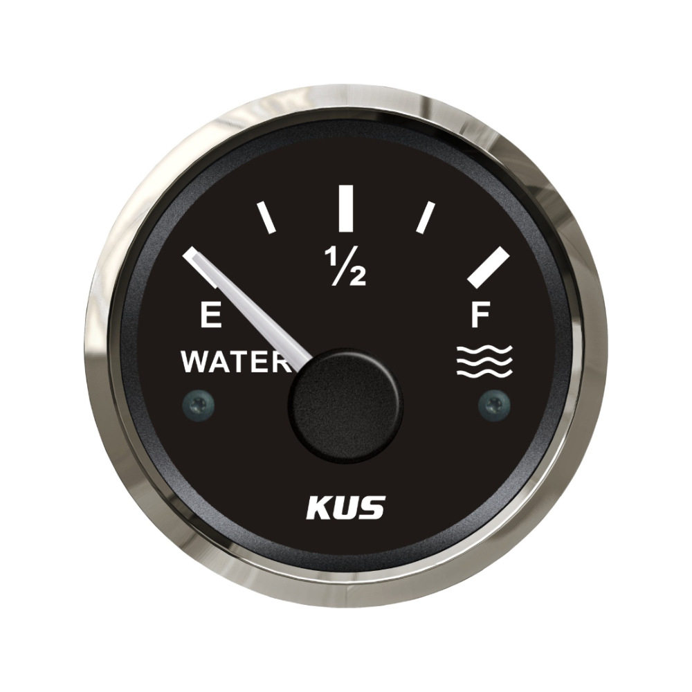 KUS正品仪表52mm水表液位表船舶汽车房车带夜灯12V24V工作电压