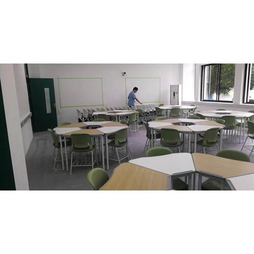 学动校拼六边形组生合桌接桌智FH-6644慧教室创客教室学桌椅可移