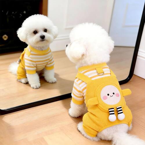 狗狗衣服秋冬新款背带四脚裤中小型犬比熊泰迪博美雪纳瑞可牵引衣