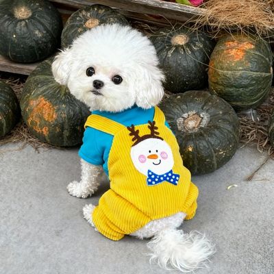 狗狗冬季衣服可爱背带裤猫咪衣服四脚衣保暖外出专用比熊泰迪博美