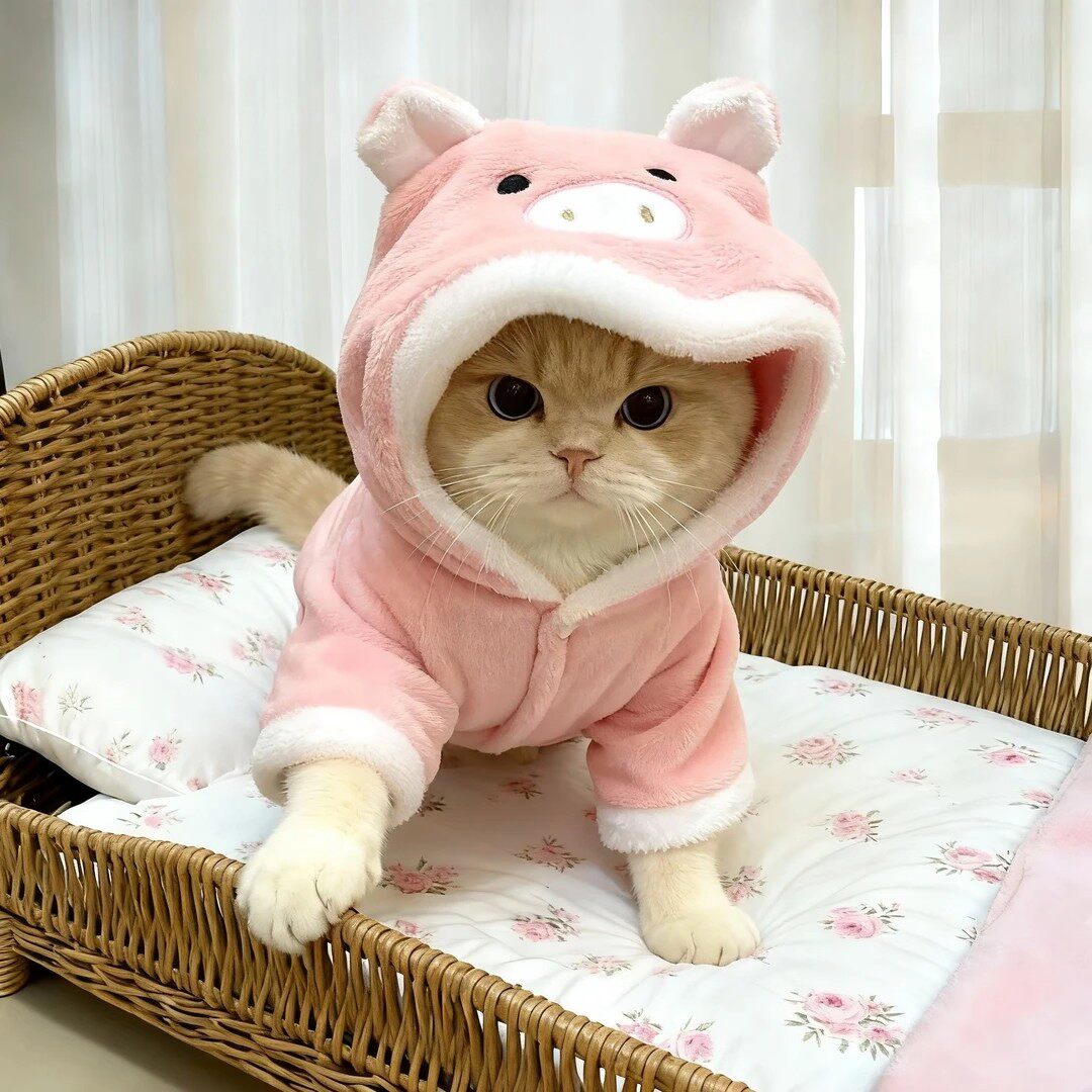 猫咪衣服秋冬款小猪变身装布偶