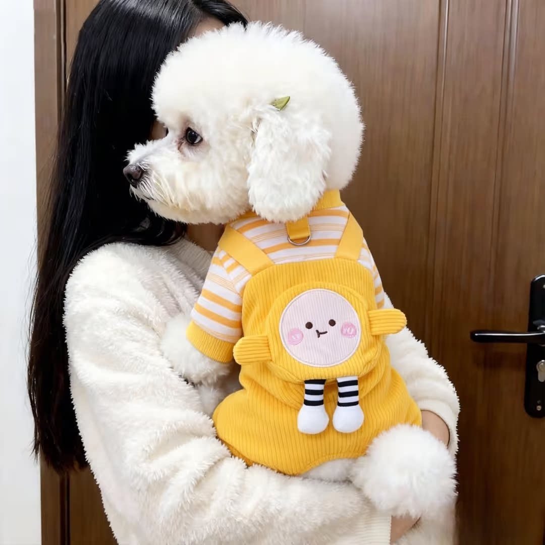 狗狗衣服秋冬新款四脚背带裤宠物小型犬比熊泰迪博美可牵引防掉毛