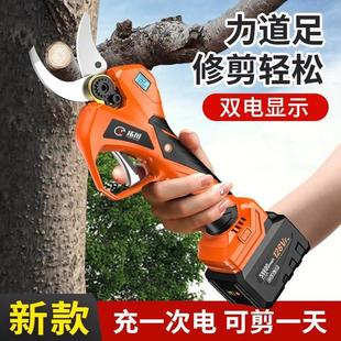 果树修枝剪便携式 跨境出口电动剪刀充电式 园林树枝锂电剪粗枝剪