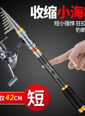狼王迷你小海竿短节海杆抛竿全套装鲢鳙路亚竿甩竿碳素超硬远投竿