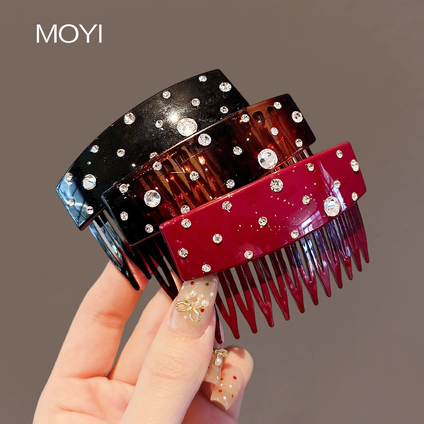 高级感闪亮点钻发梳小众质感醋酸多色韩国整理碎发饰插发插梳头饰,饰品/流行首饰/时尚饰品新,发饰,淘宝优惠券,粉丝福利购,淘宝优惠卷