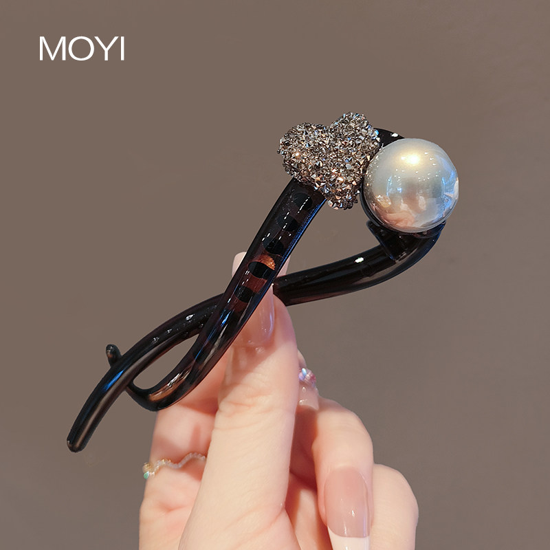 茉怡发卡亚克力复古珍珠扭扭夹