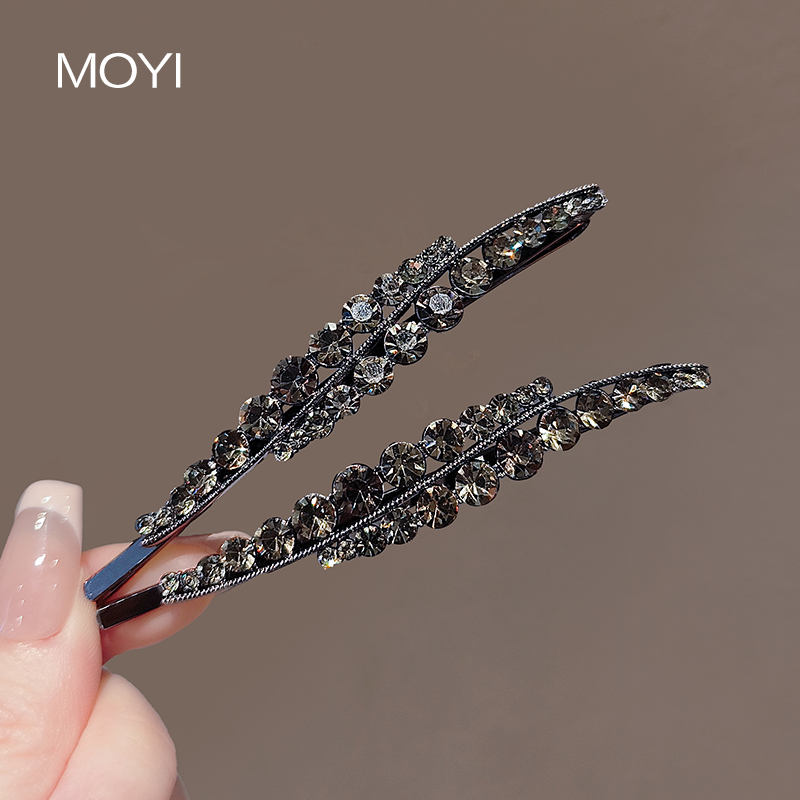 网红时尚百搭侧边刘海额前碎发夹韩系水钻一字对夹高级感精致夹子