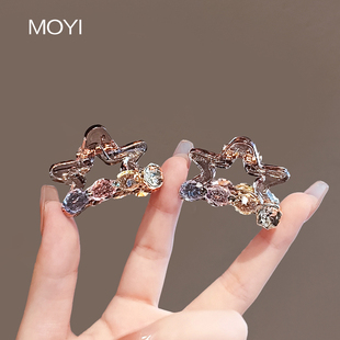 甜酷闪钻发饰洋气发夹 个性 法式 高级感气质糖果色抓夹百搭星星时尚