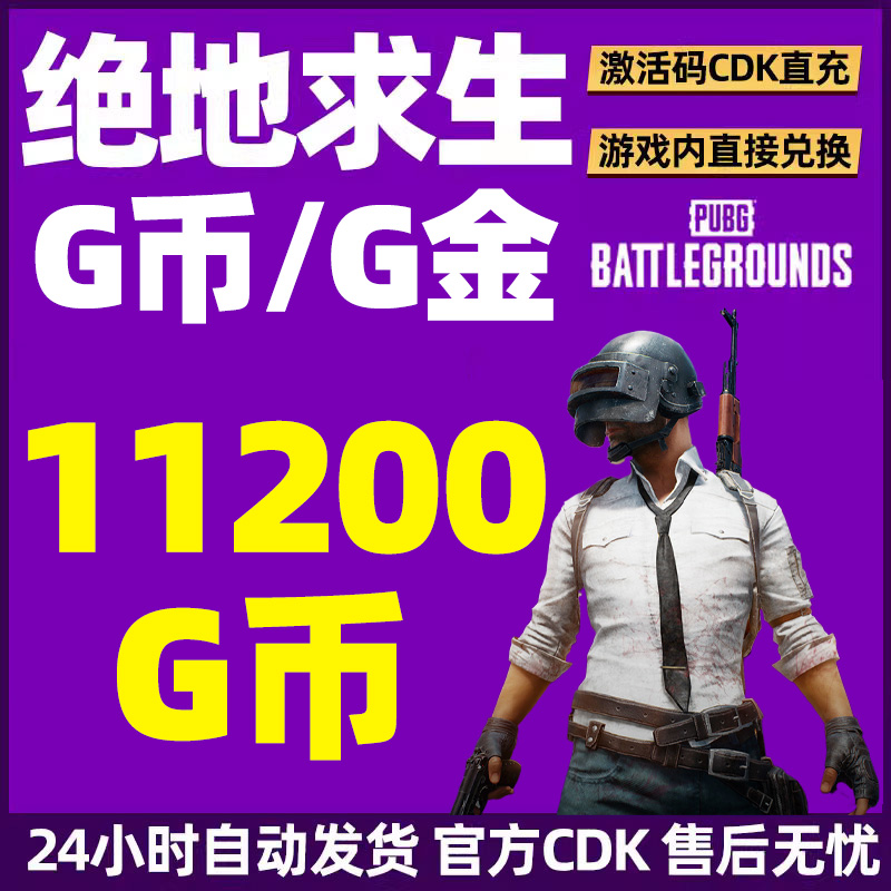 PUBGG币绝地求生 11200 G币 充值吃鸡金币激活码CDK箱子套装皮肤