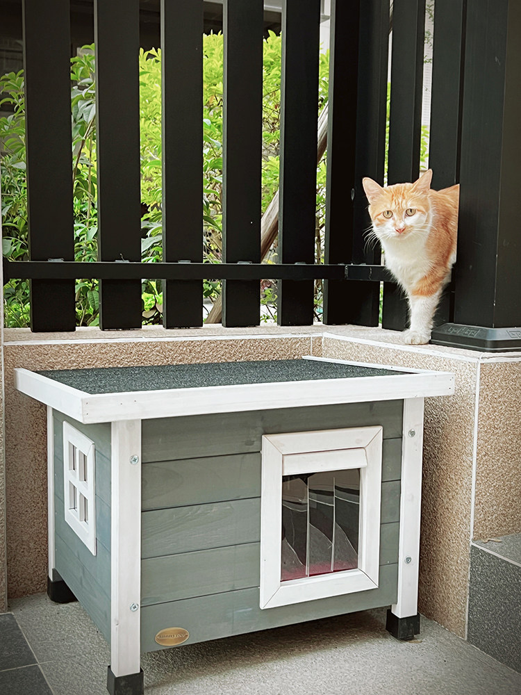 猫窝屋户外室内外猫笼子实木制防雨水冬季防寒保暖宠物房流浪猫舍