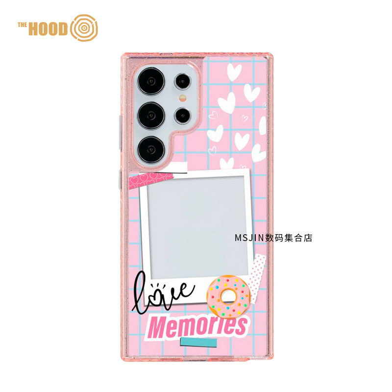 THE HOOD甜美糖果色相框系列Bagel适用于三星S25/24/23 Ultra/Plus气垫防摔手机壳粉色软妹少女心镜面保护套