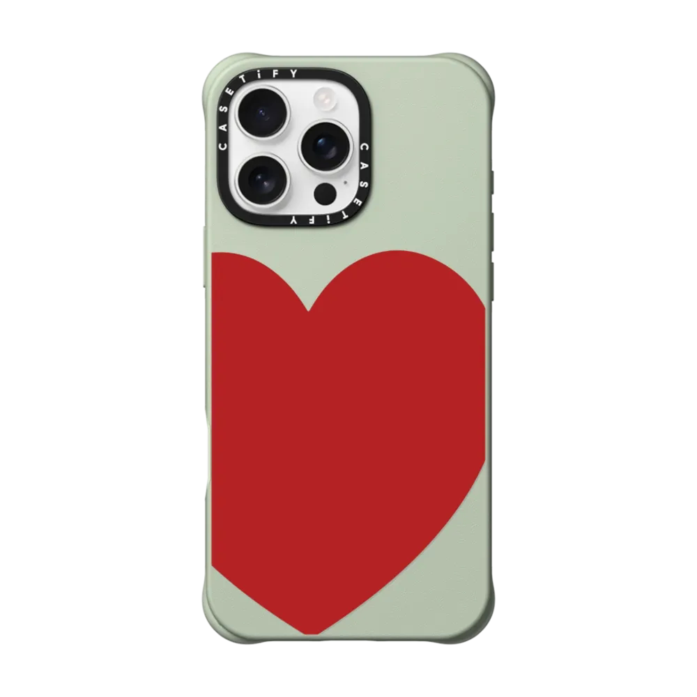 CASETiFY红色爱心皮质款适用苹果iPhone16 pro max磁吸手机壳15/14/13素皮/荔枝皮革简约时尚高端情侣保护套
