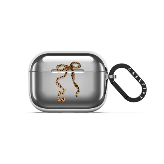 CASETiFY正品豹纹蝴蝶结时尚小众高级感适用于苹果Airpods pro 2/3代无线蓝牙耳机保护套Airpods 4代防摔软壳