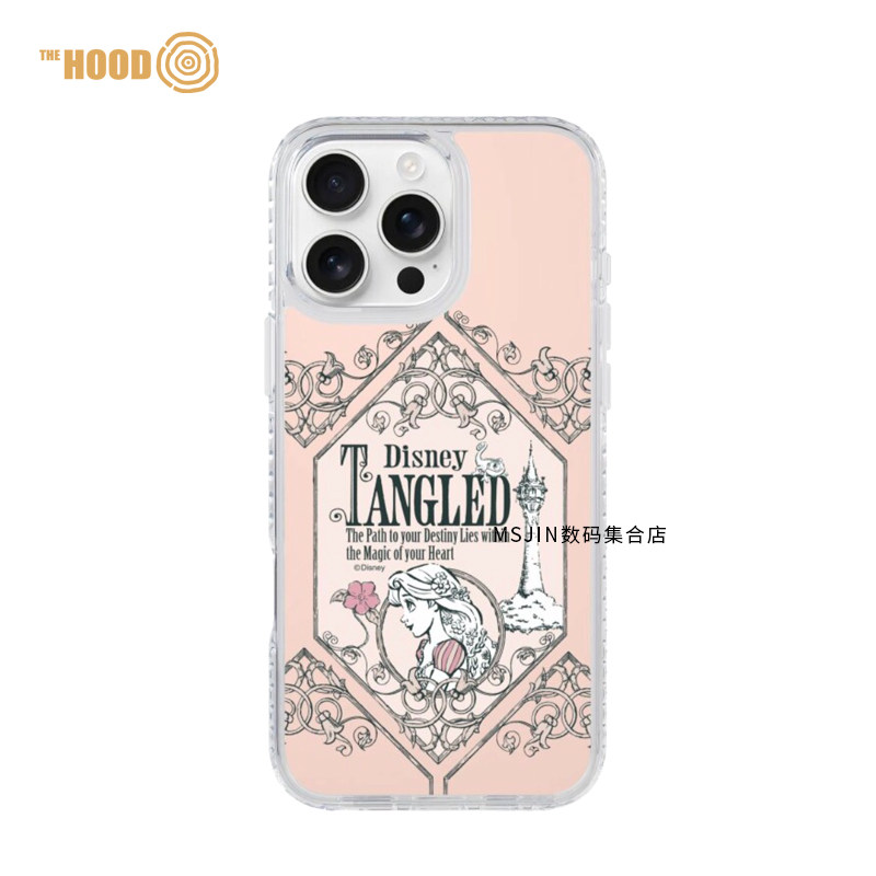 THE HOOD迪士尼联名Rapunzel乐佩长发公主适用苹果iPhone16/15/14/Pro/Max磁吸手机壳卡通蜜桃粉底防摔保护套