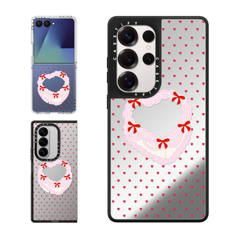 现货CASETiFY爱心蛋糕适用三星S24/S25 Ultra手机壳Z Flip7/Z Fold 6/5时尚甜美小众轻奢ins风防摔保护套s23