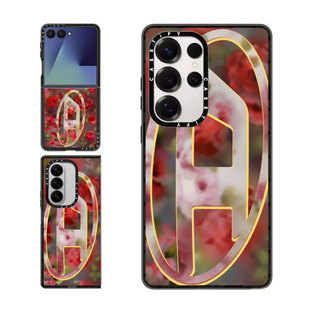 现货CASETiFY联名DIESEL红色花卉Oval D适用三星S24/S25 Ultra手机壳Z Flip 7/Z Fold 6时尚潮流限量款保护套