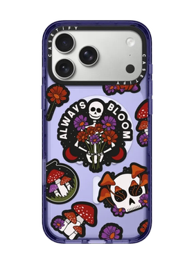 现货CASETiFY永远绽放适用苹果iPhone17 pro max磁吸手机壳16/15/14复古风暗黑色骷髅个性13防摔air保护套12