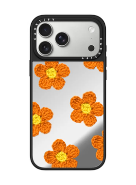 现货CASETiFY钩针花橙色适用于苹果iPhone17 pro max磁吸手机壳16/15/14个性创意13潮牌时尚高端防摔保护套12
