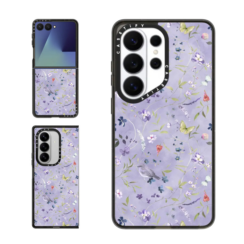 现货CASETiFY花之梦幻-紫色适用三星S25/S26 Ultra手机壳Z Flip7/Z Fold 6/5小众轻奢花卉艺术春天保护套s24